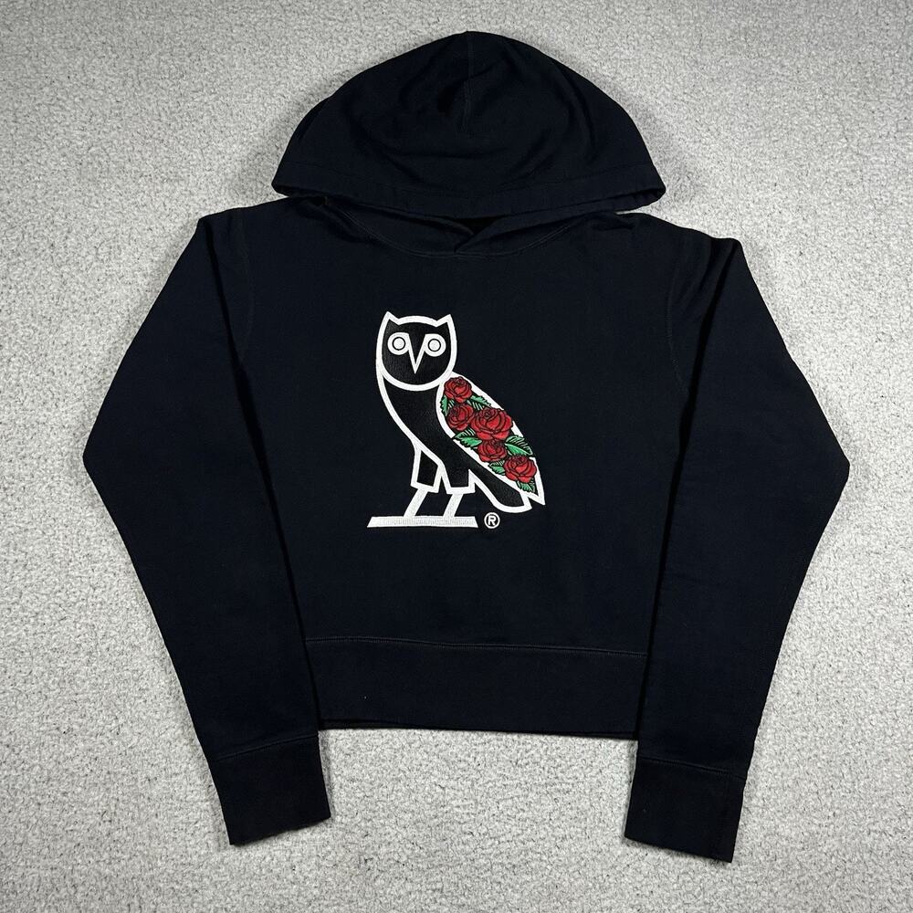 Octobers Very Own Hoodie Womens S Drake OVO Cropped Sweatshirt Sandras Rose Owl